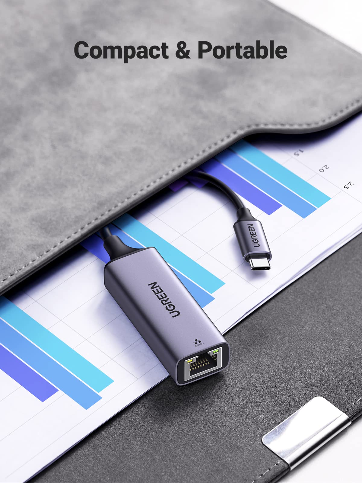 UGREEN Adaptateur USB C vers Ethernet Thunderbolt 3 4 RJ45 Rseau Gigabit en Aluminium - Image 6