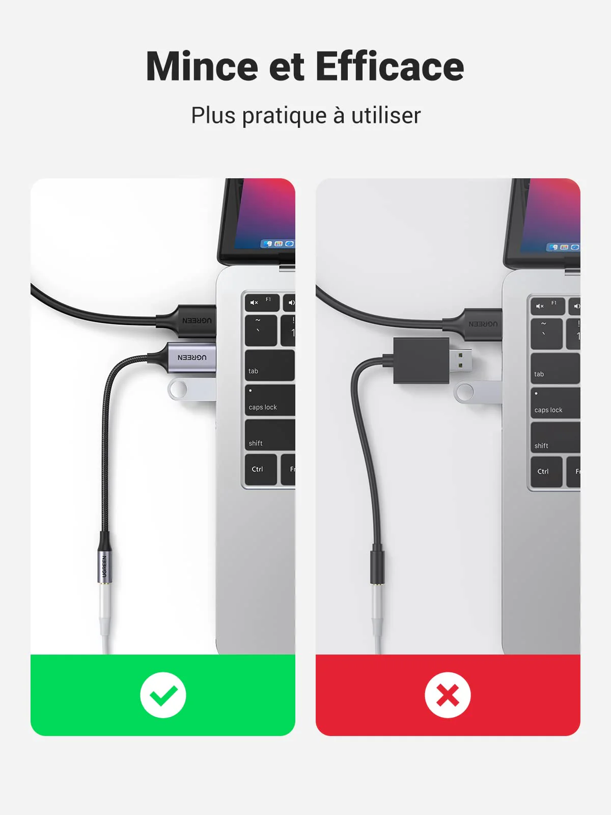 UGREEN Adaptateur USB vers Jack 3,5mm Carte Son Externe USB - Image 6