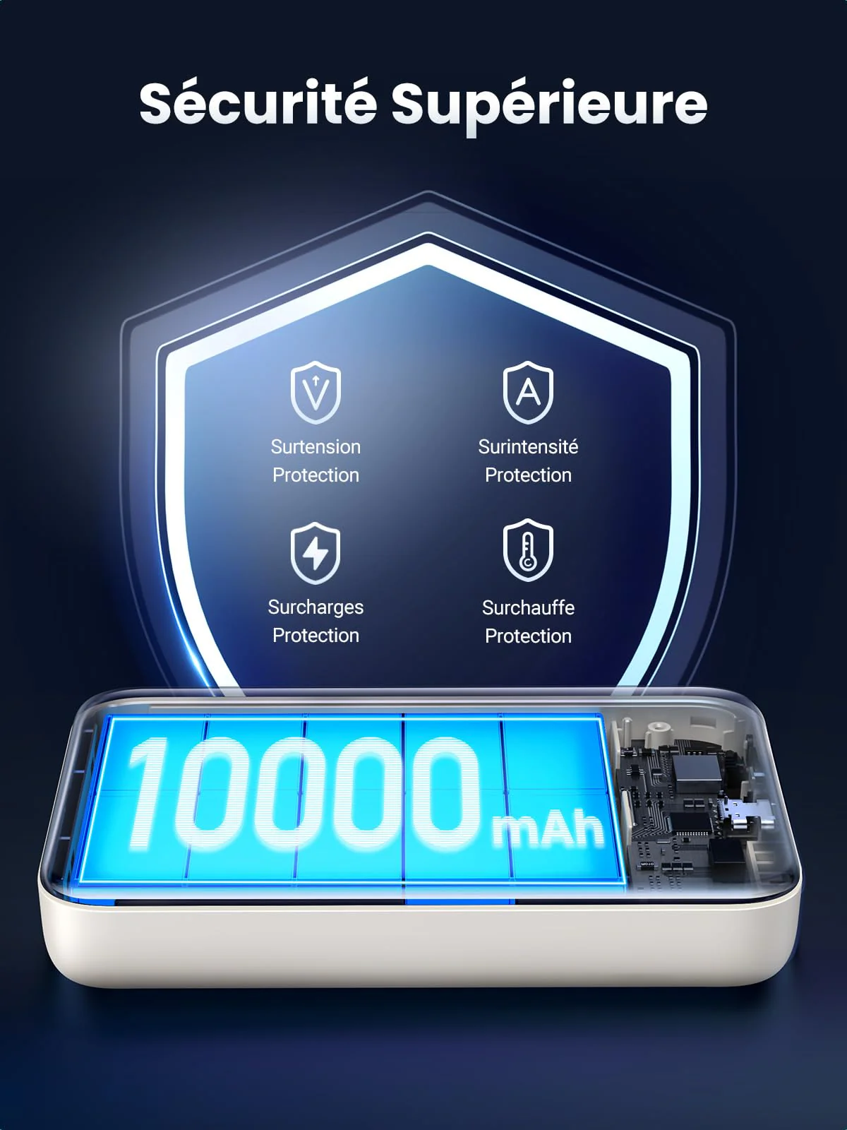 UGREEN Batterie Externe Magnétique sans Fil 10000mAh 20W USB C - Image 6