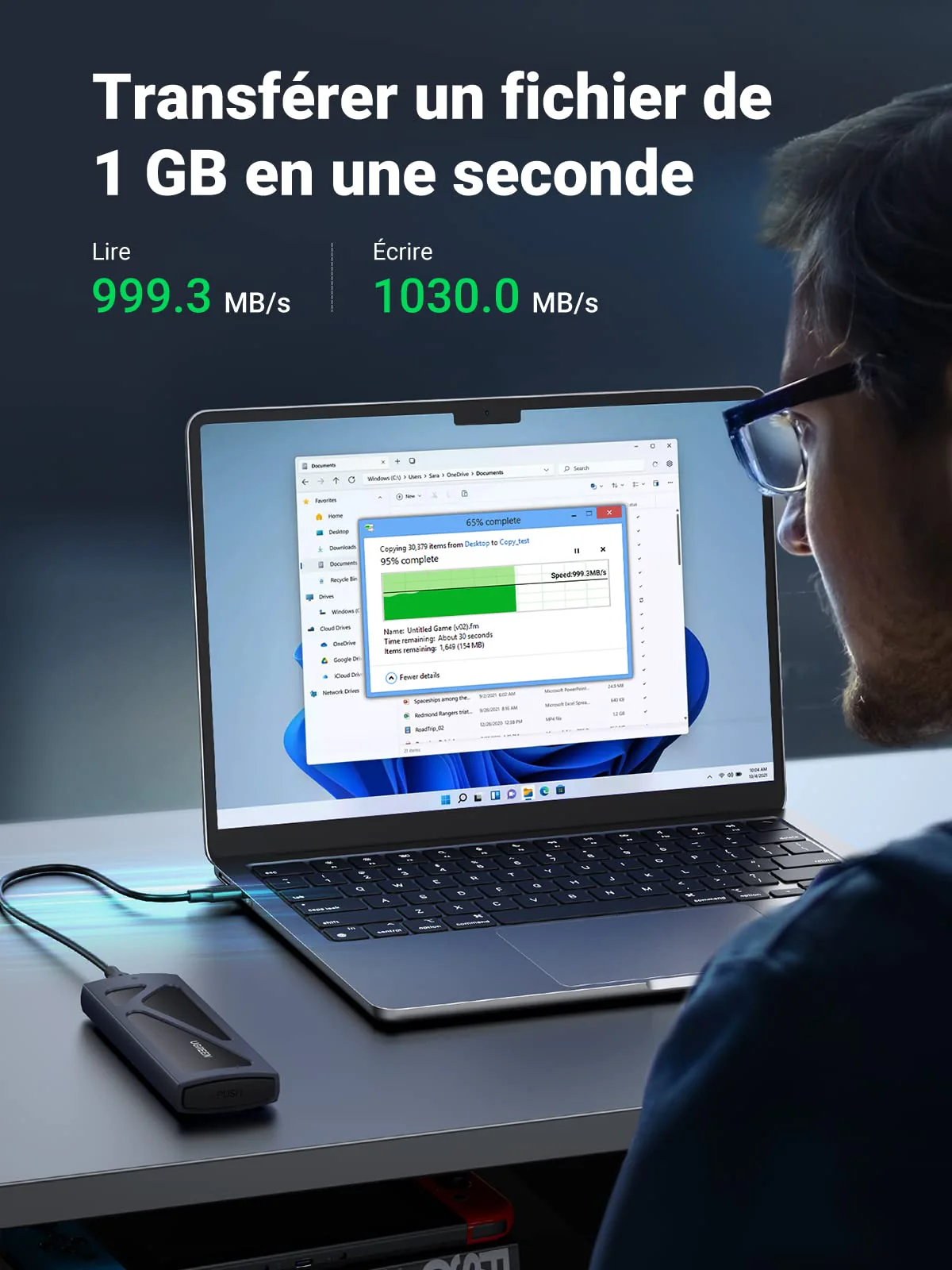 UGREEN Boîtier M.2 SSD NVMe 10 Gbps USB 3.2 Gen 2 Adaptateur - Image 3