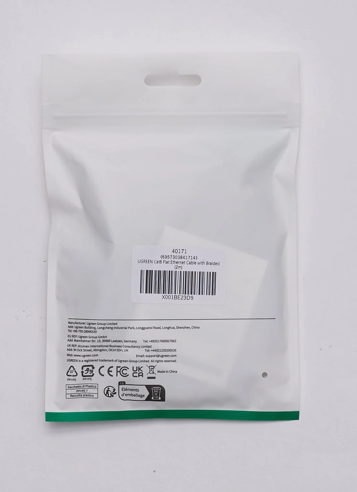 UGREEN Cat 8 Plat Cable Ethernet Réseau RJ45 26AWG 40Gbps 2000MHz - Image 9