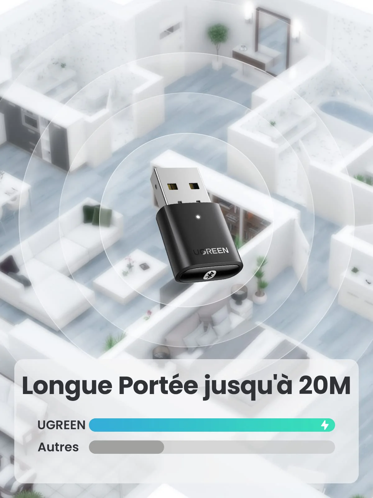 UGREEN Dongle Bluetooth 5.0 C USB Bluetooth pour PC - Image 4