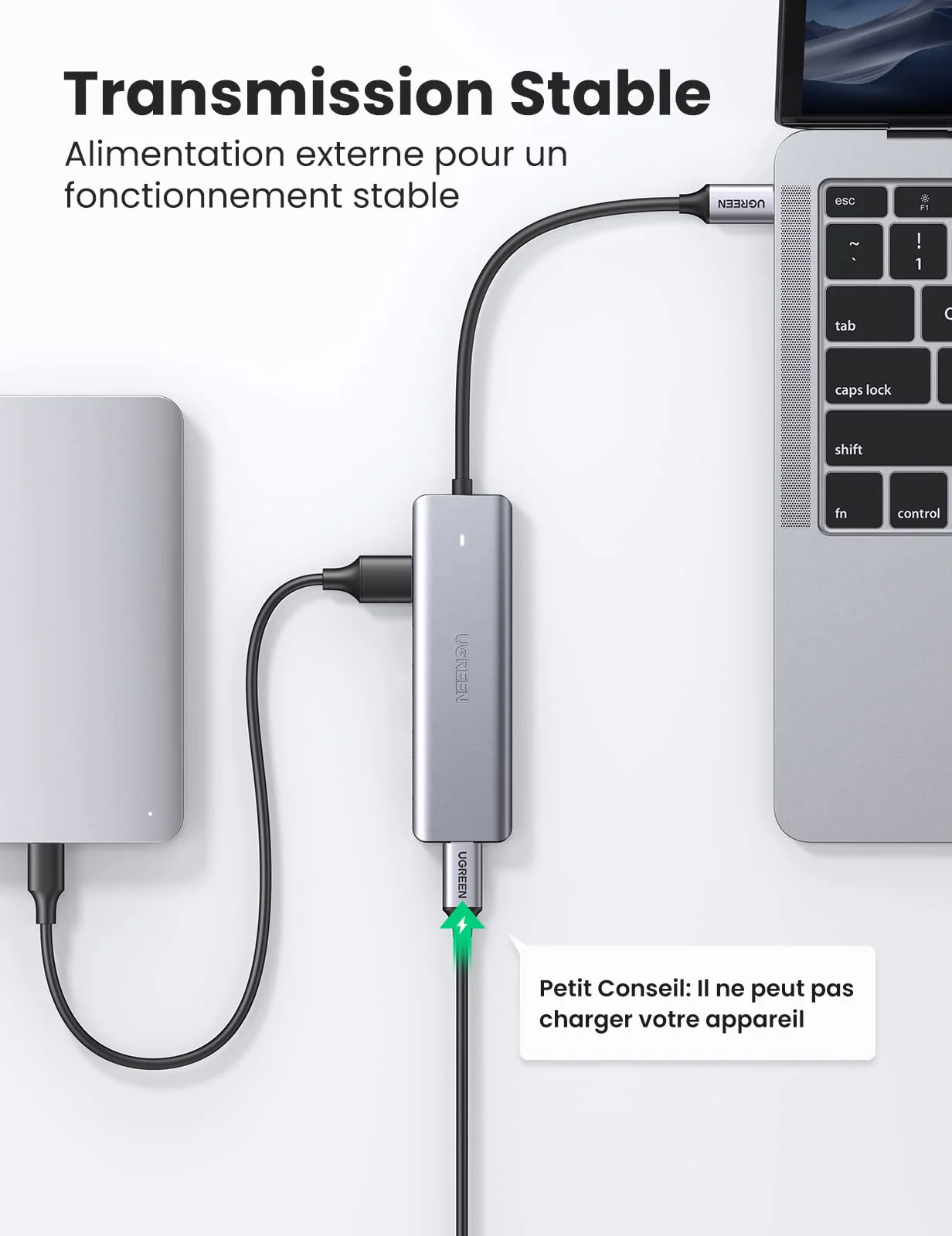 UGREEN Hub USB C vers 4 Ports USB 3.0 5Gbps Adaptateur USB C Hub Multiports USB - Image 4
