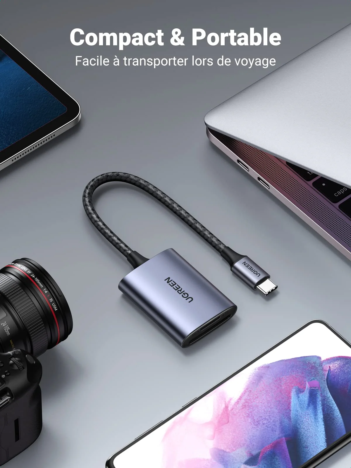 UGREEN Lecteur de Carte SD USB C Adaptateur USB C 3.1 SD TF 5Gbps - Image 7