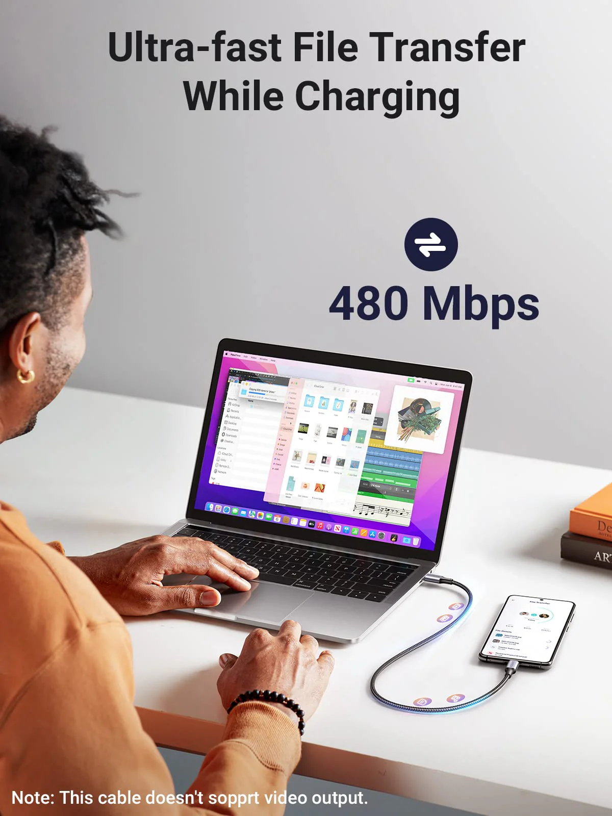 UGREEN Lot de 2 Câble USB C vers USB C Nylon Tressé PD 100W - Image 7