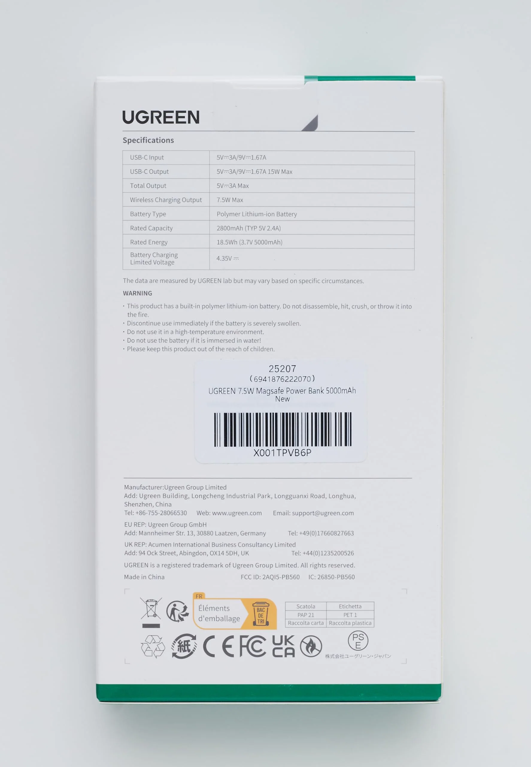 UGREEN Mini Batterie Externe Magnétique sans Fil 5000mAh 15W USB C - Image 9