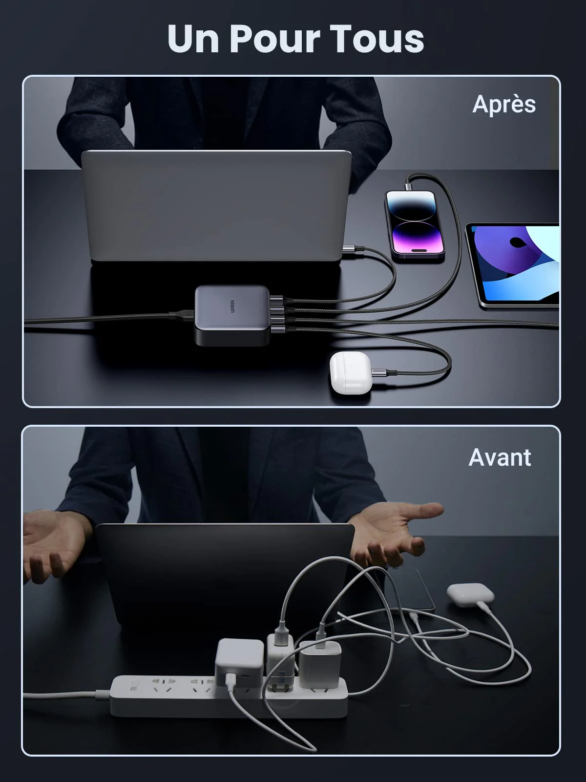 UGREEN Nexode 100W Chargeur USB C 4 Ports chargeur de bureau - Image 5