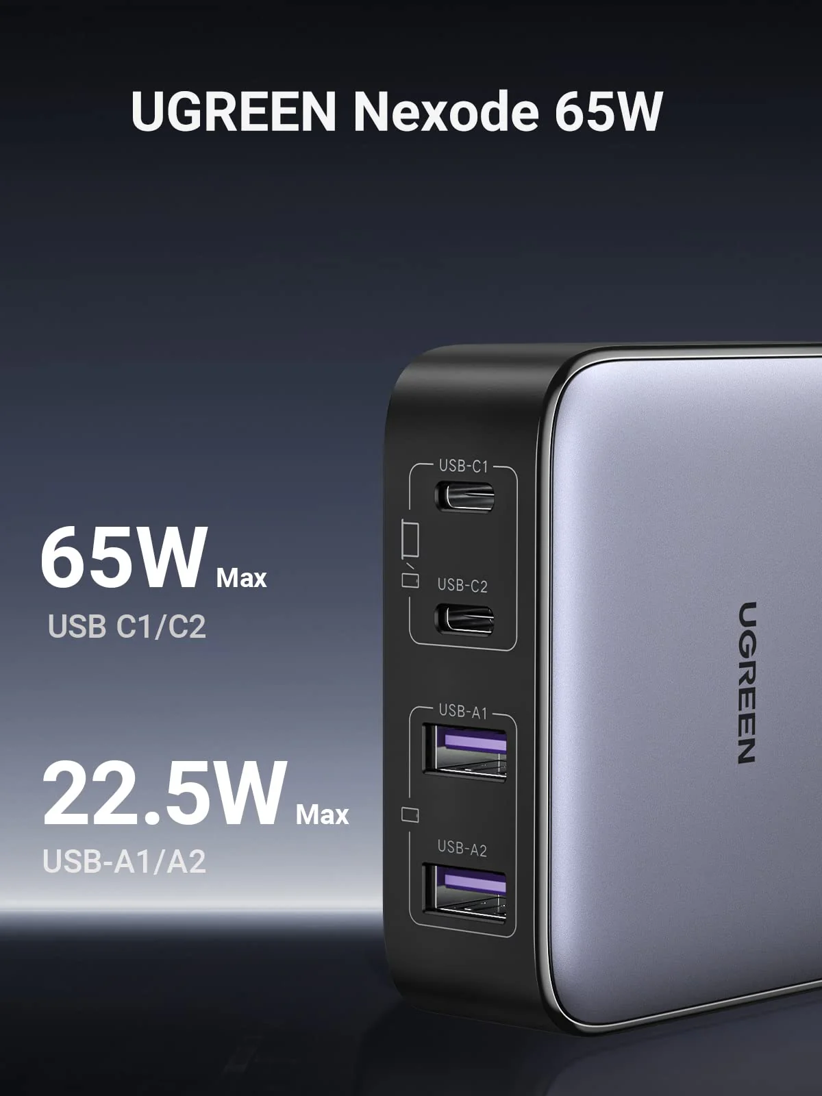 UGREEN Nexode 65W Chargeur USB C 4 Ports - Image 2