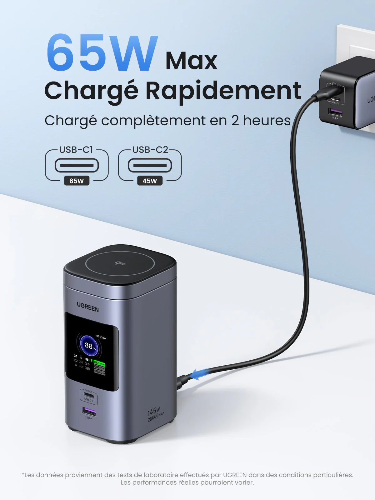 UGREEN Nexode Batterie Externe 20000mAh 145W Certifié Qi2 - Image 8