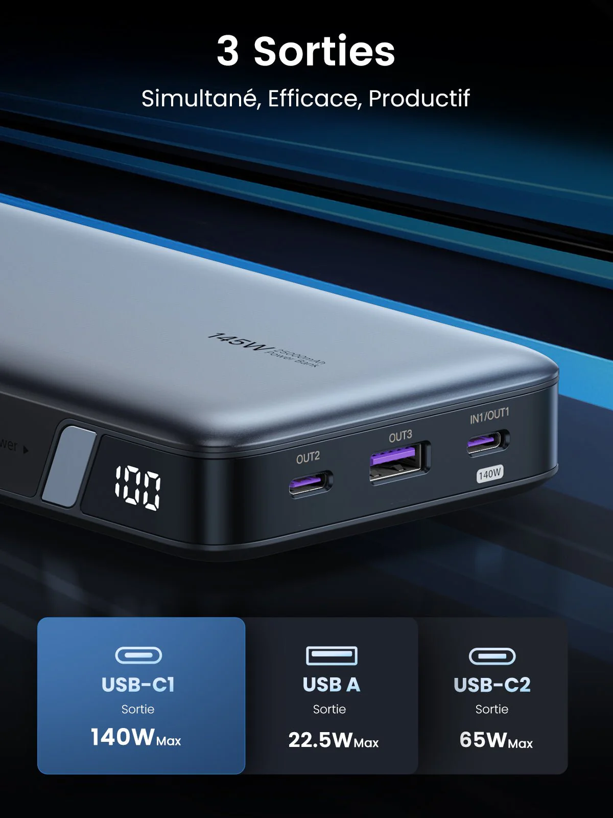 UGREEN Nexode Batterie externe 25000 mAh 145 W - Image 7