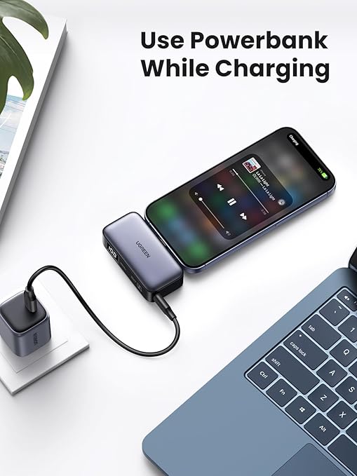 UGREEN Mini Power Bank 5000mAh 22,5W avec support pliable et connecteur USB-C intégré - Image 5