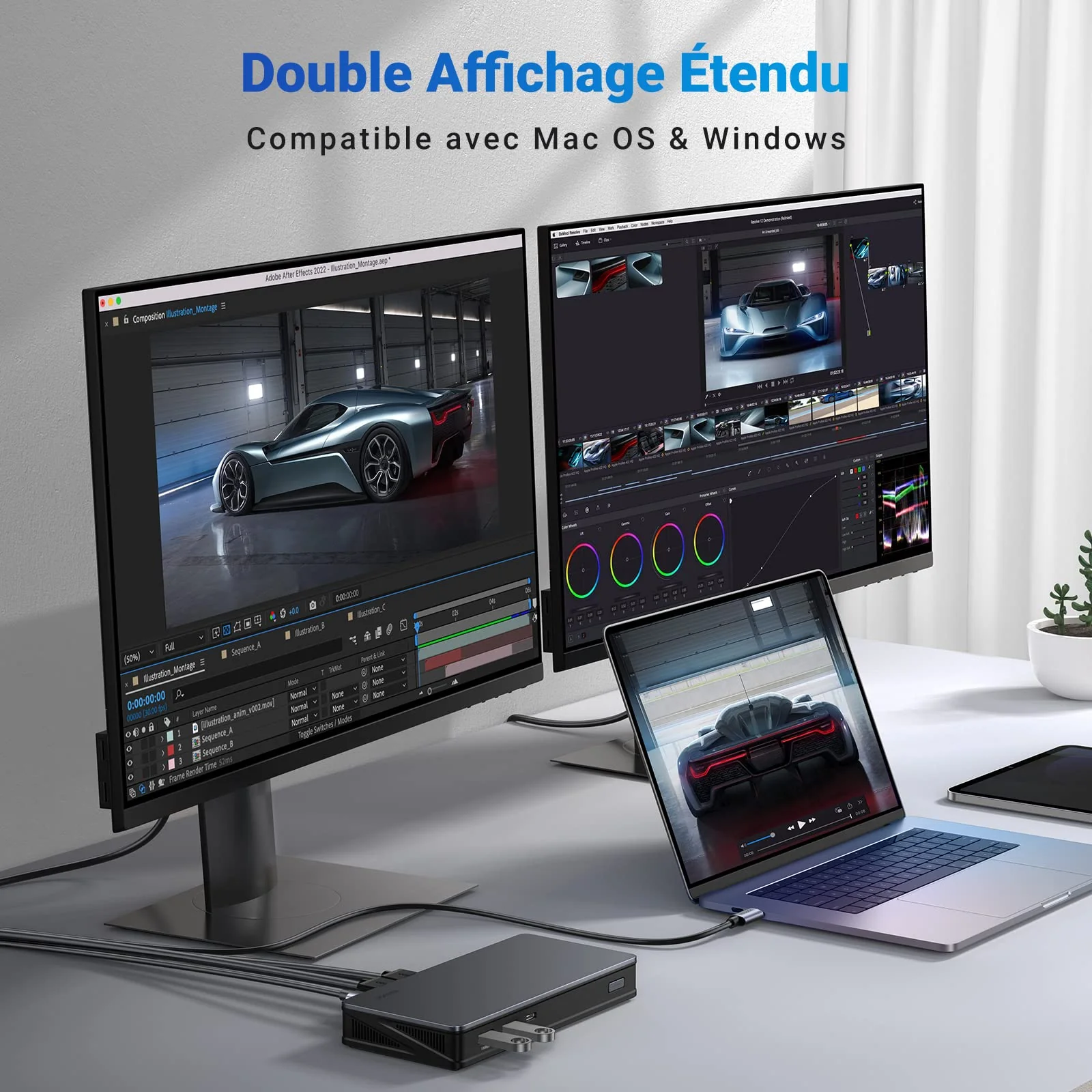 UGREEN Revodok Pro 209 Station d'accueil USB C 9 en 1 (4K60Hz Double HDMI 10Gbps) - Image 3