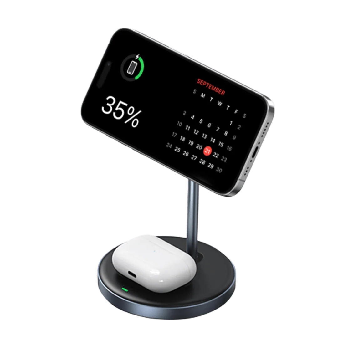 UGREEN Support de Chargeur Magnétique 2 en 1 Station de Charge Induction sans Fil