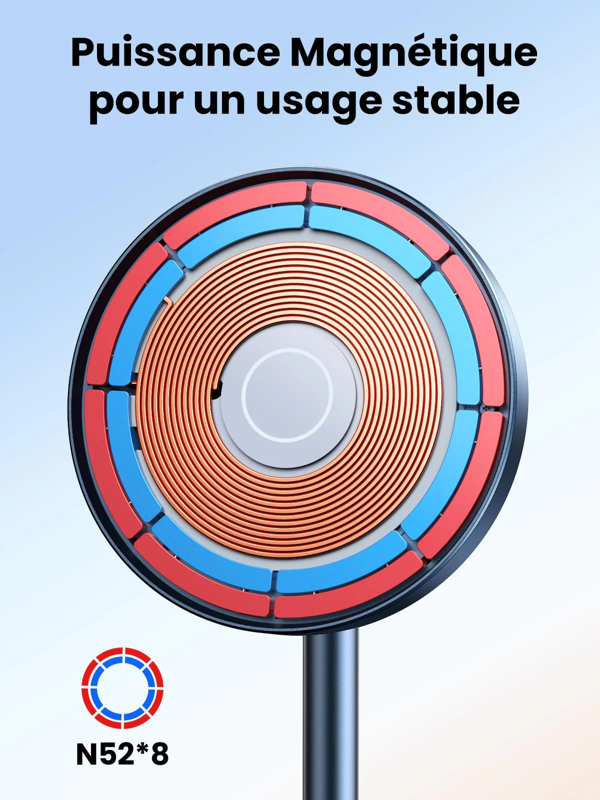UGREEN Support de Chargeur Magnétique 2 en 1 Station de Charge Induction sans Fil - Image 7
