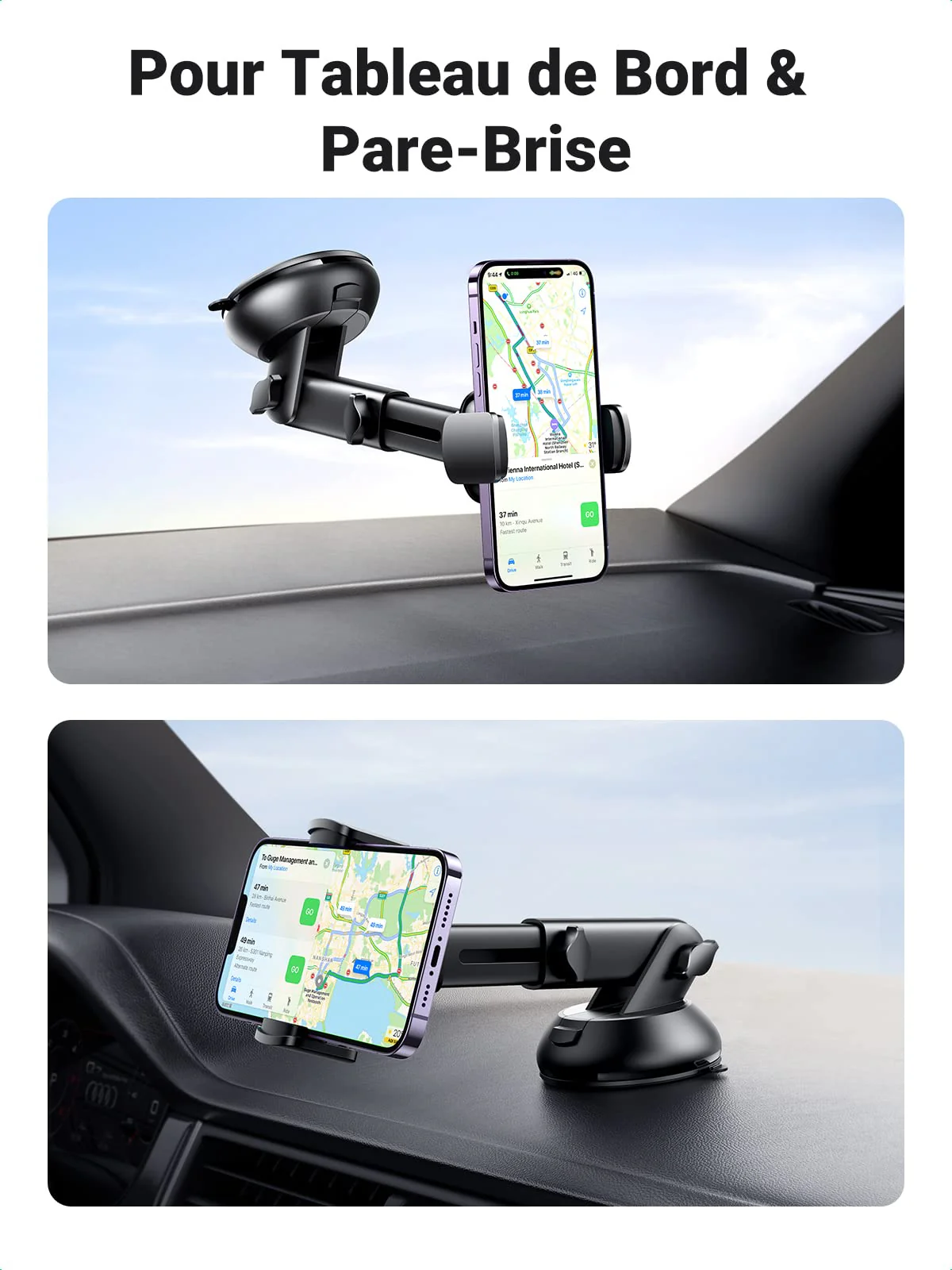 UGREEN Support Téléphone Voiture Pare Brise Porte Rotation 360° - Image 2