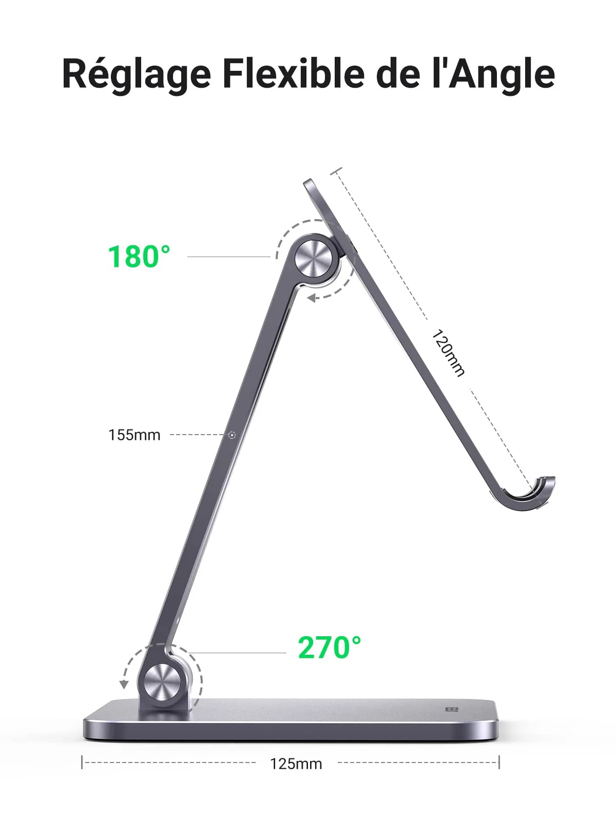 UGREEN Support Tablette Bureau Réglable Repose Tablette Pliable Porte - Image 2