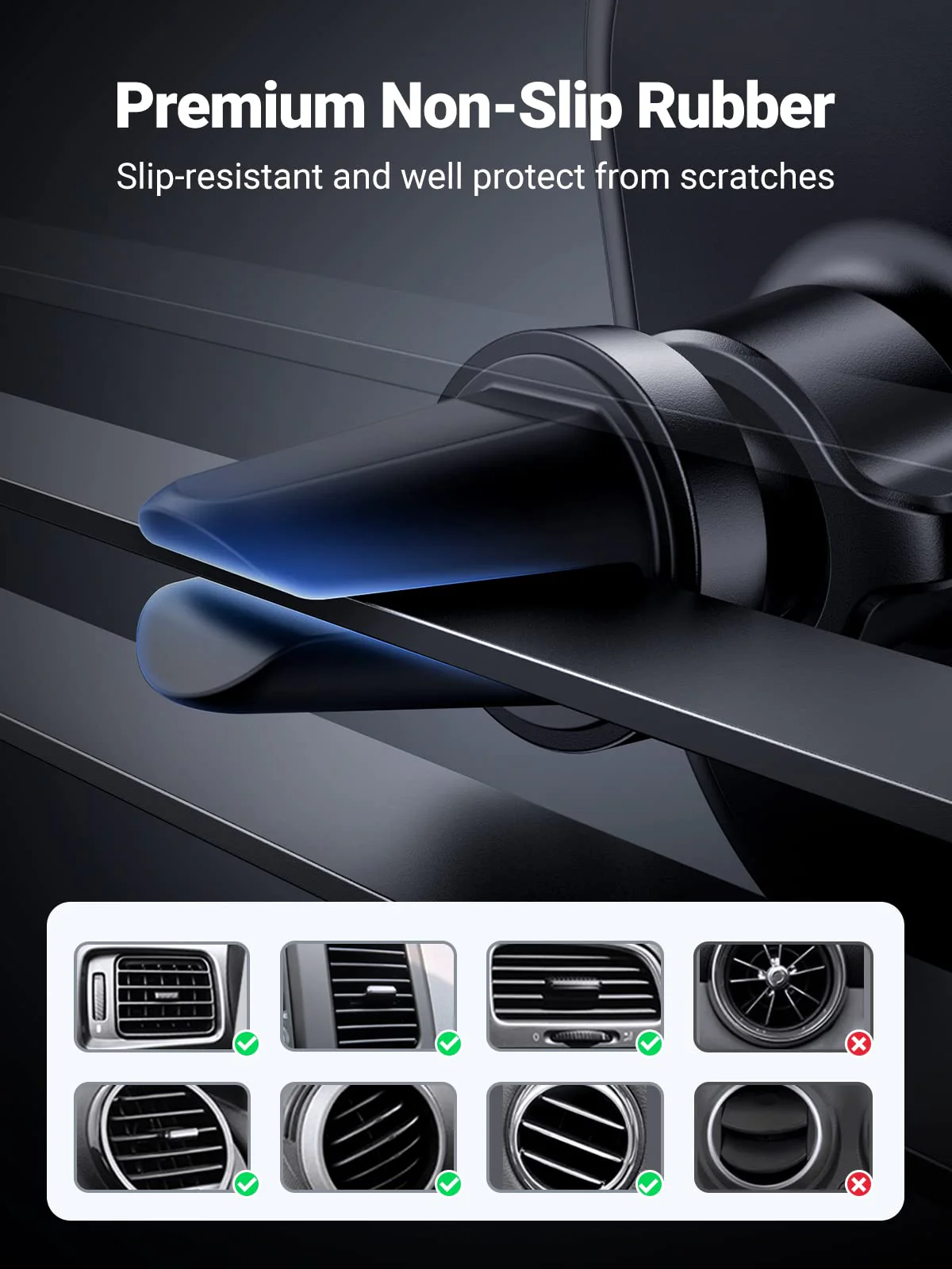 UGREEN Support Téléphone Voiture Grille Aération Porte Smartphone Voiture Ventilation Rotation 360 Degrés - Image 2