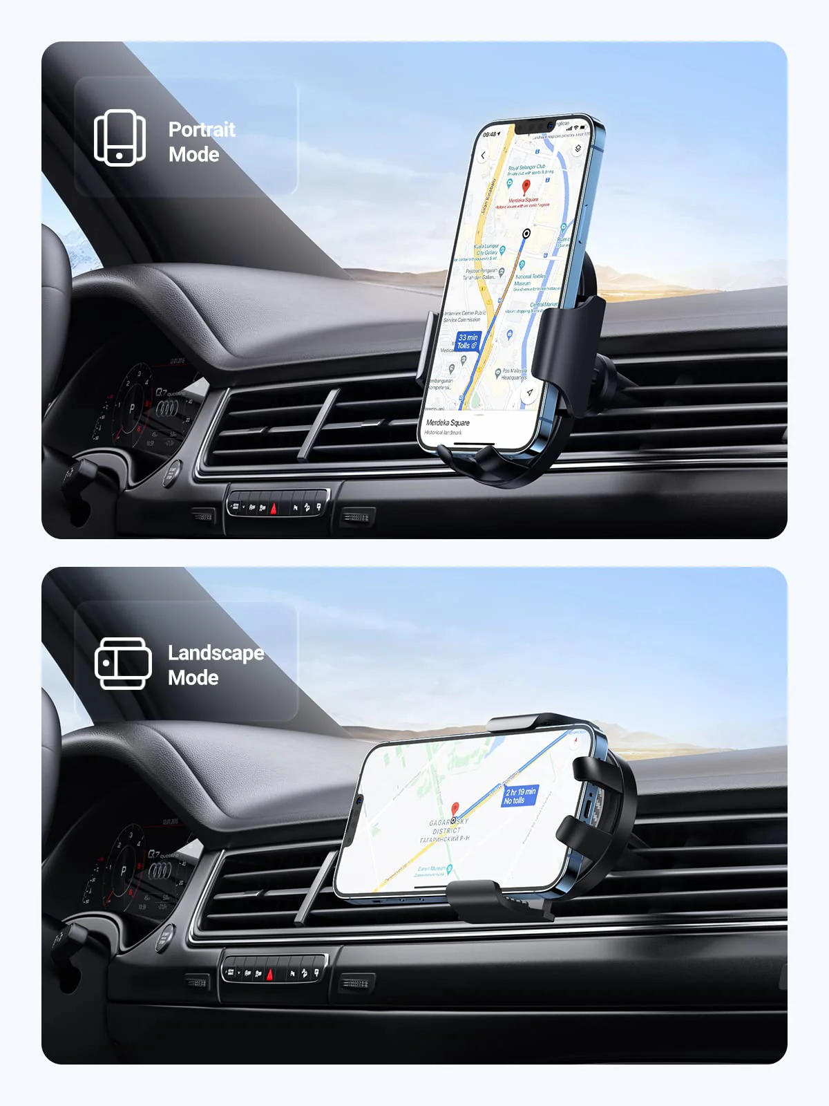 UGREEN Support Téléphone Voiture Grille Aération Porte Smartphone Voiture Ventilation Rotation 360 Degrés - Image 4