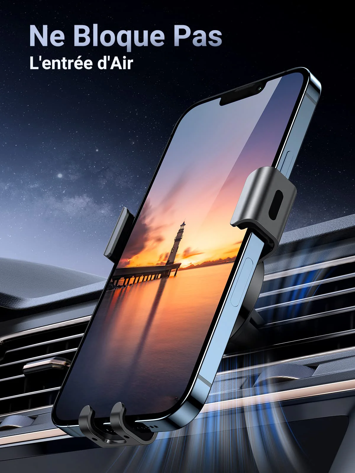 UGREEN Support Téléphone Voiture Gravité Grille Aération Porte Portable Voiture - Image 5