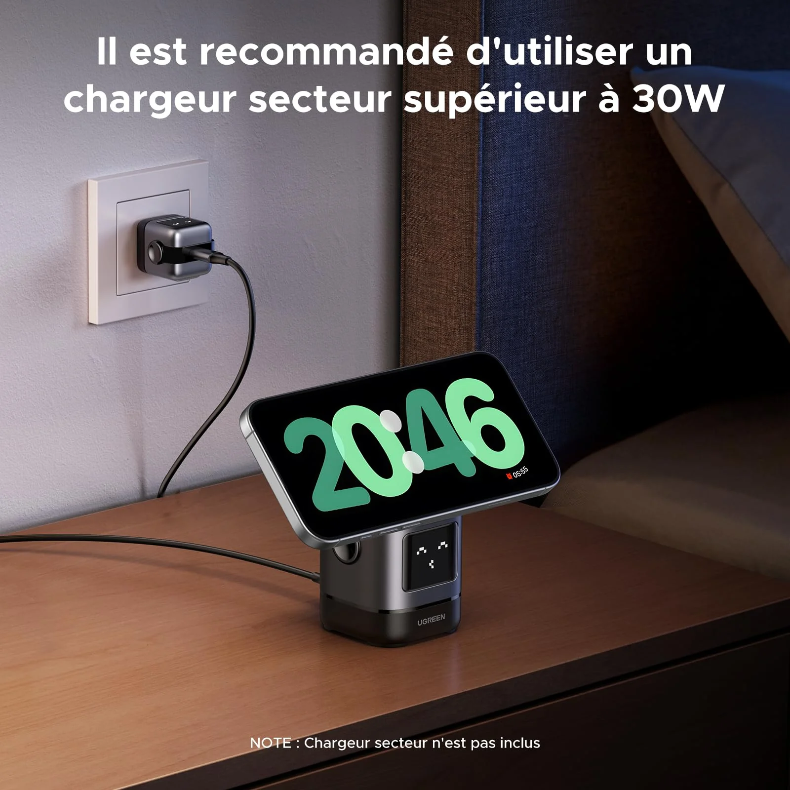 UGREEN Uno Qi2 Chargeur Induction iPhone 2 en 1 Certifié 15W Compatible avec MagSafe - Image 8
