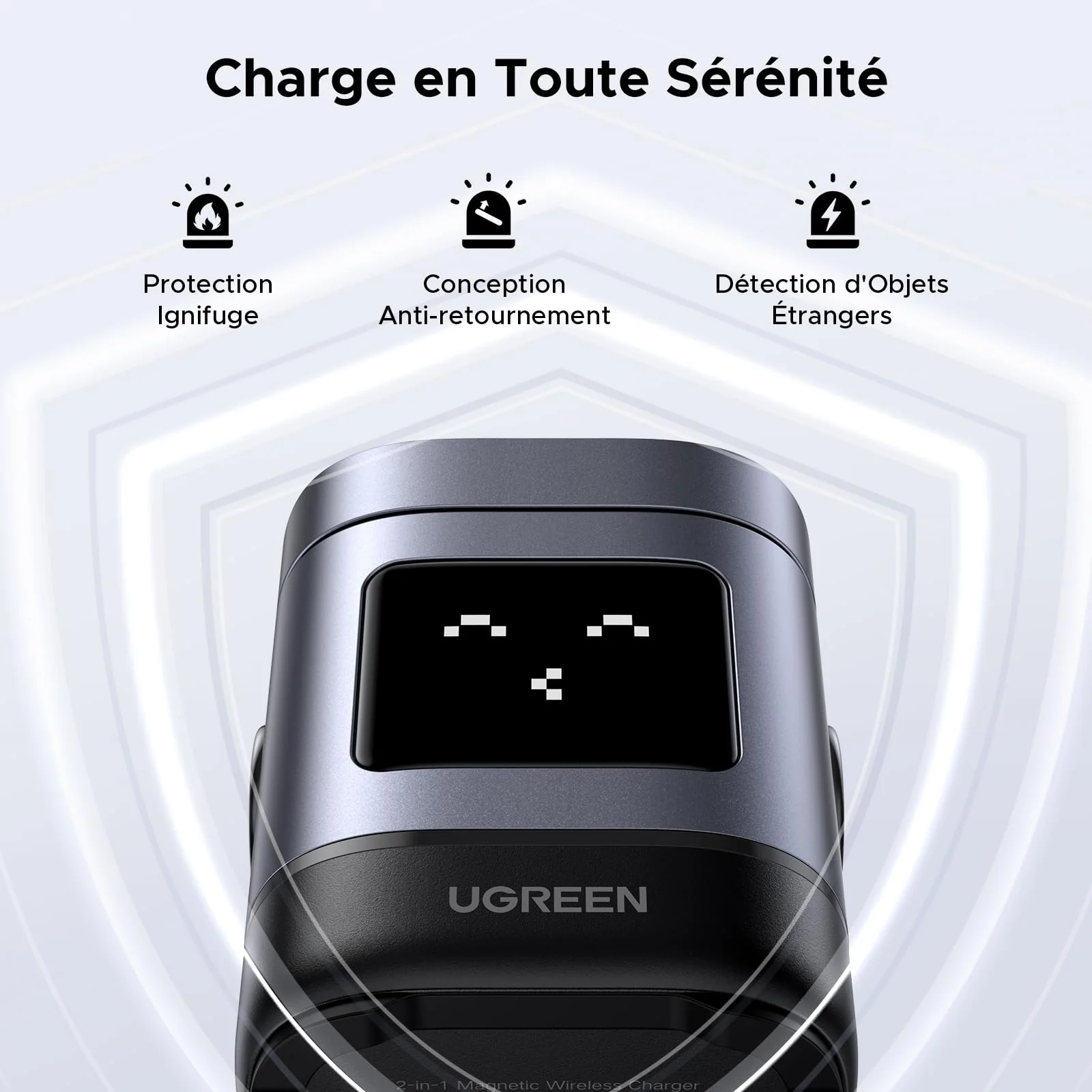 UGREEN Uno Qi2 Chargeur Induction iPhone 2 en 1 Certifié 15W Compatible avec MagSafe - Image 9