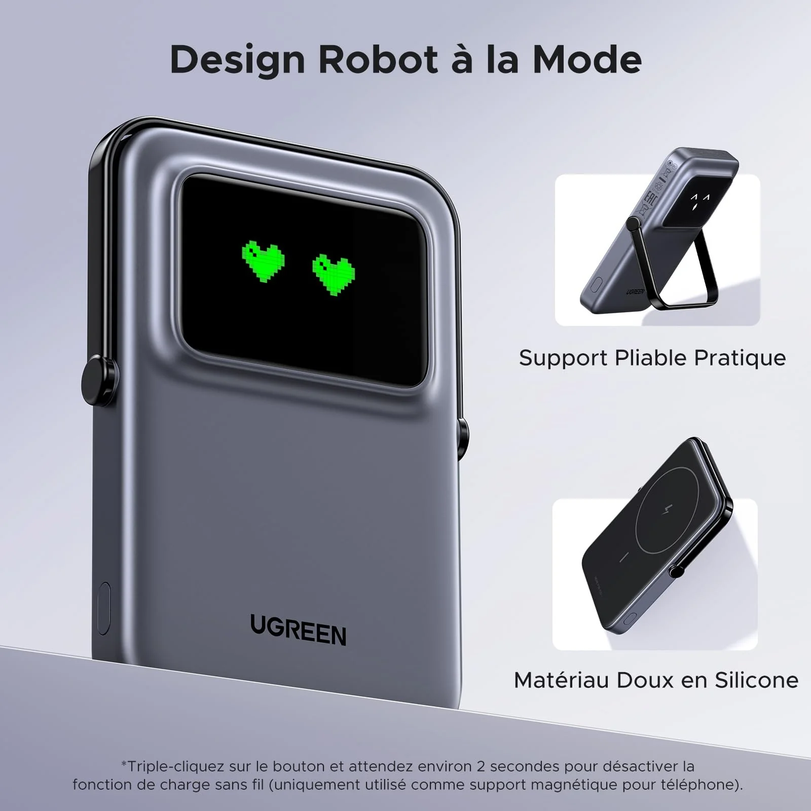UGREEN Uno Batterie Externe Magnétique sans Fil 5000mAh 7.5W - Image 4