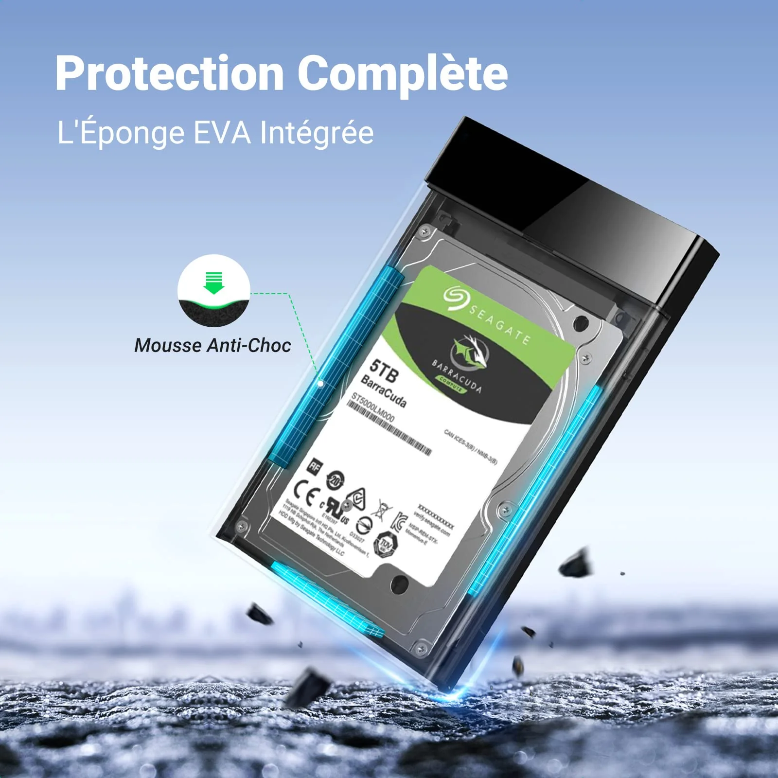 UGREEN USB 3.0 Boîtier Externe pour Disque Dur 2,5 Pouces SATA III II I HDD SSD - Image 6