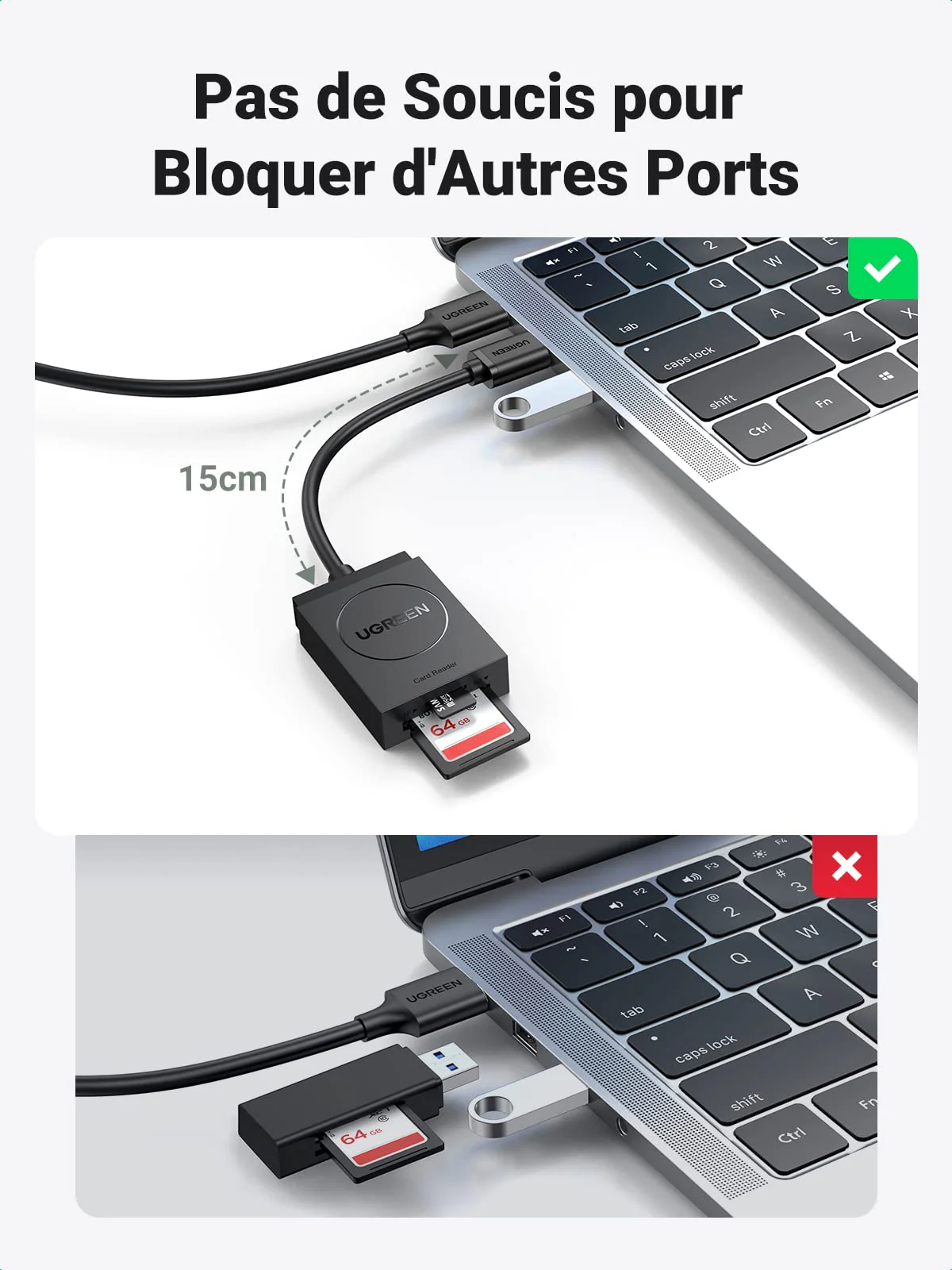 UGREEN USB 3.0 Lecteur de Carte SD Micro SD Adaptateur - Image 6