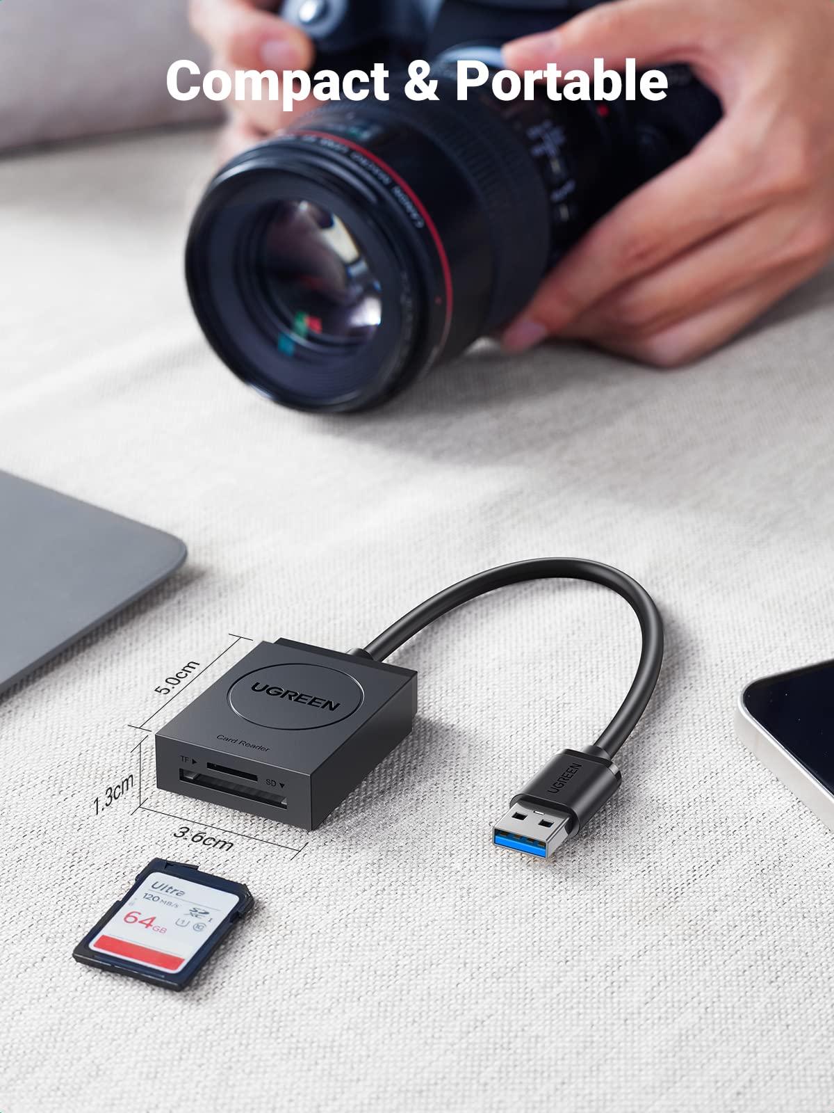 UGREEN USB 3.0 Lecteur de Carte SD Micro SD Adaptateur - Image 7