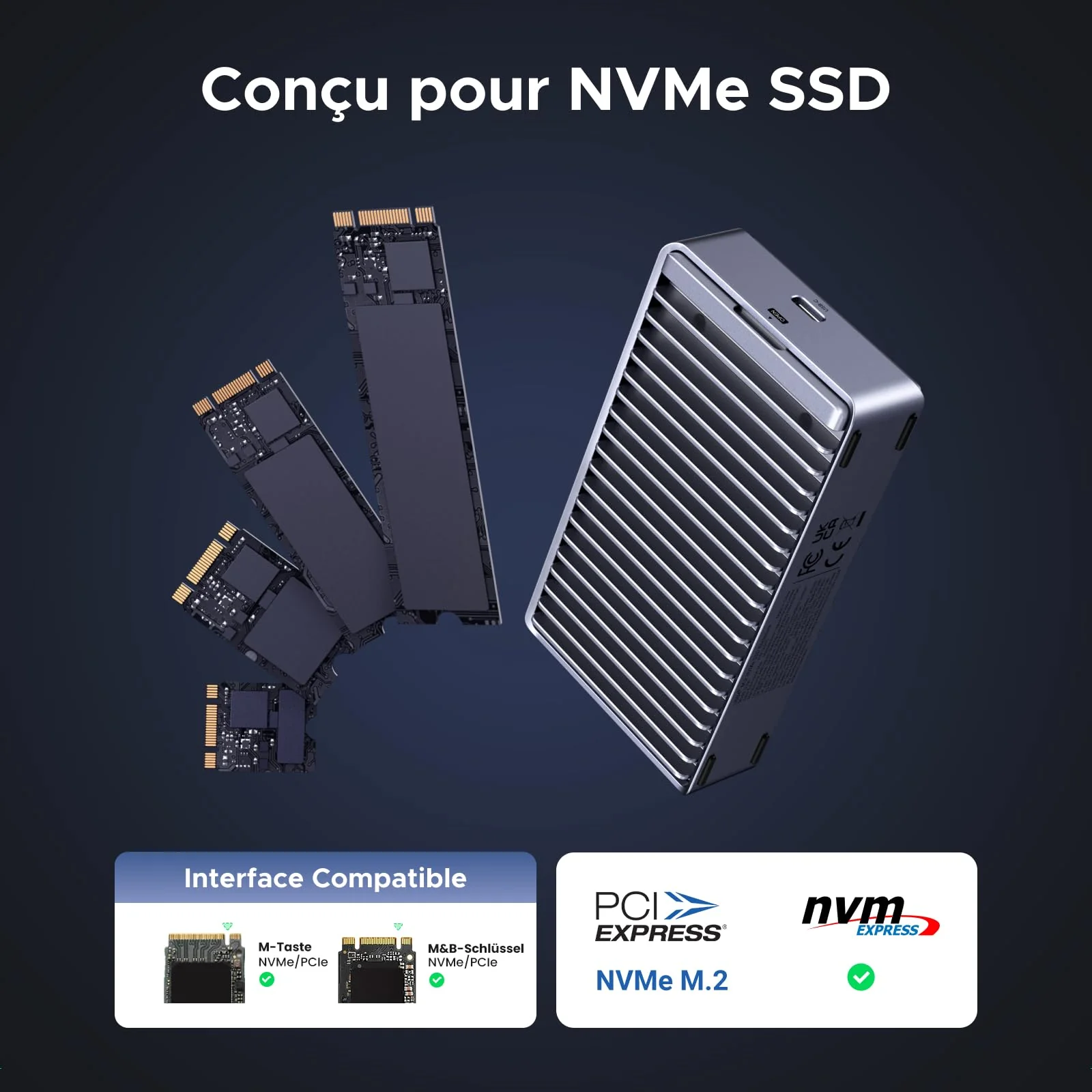UGREEN USB4 40Gbps Boîtier NVMe SSD Compatible Thunderbolt - Image 7
